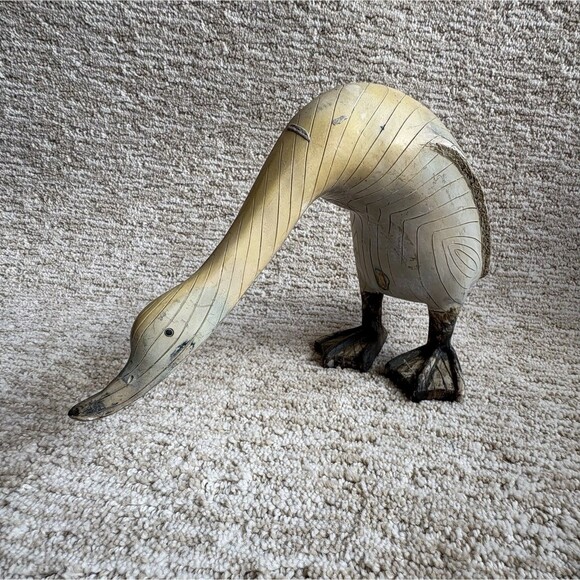 Indian Runner Duck Goose Resin Wood like Sophie Farmhouse Shelf Sitter Decor 8” - Picture 6 of 7